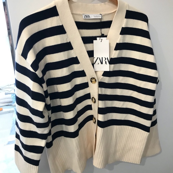 NWT Zara striped knit cardigan - Picture 2 of 6